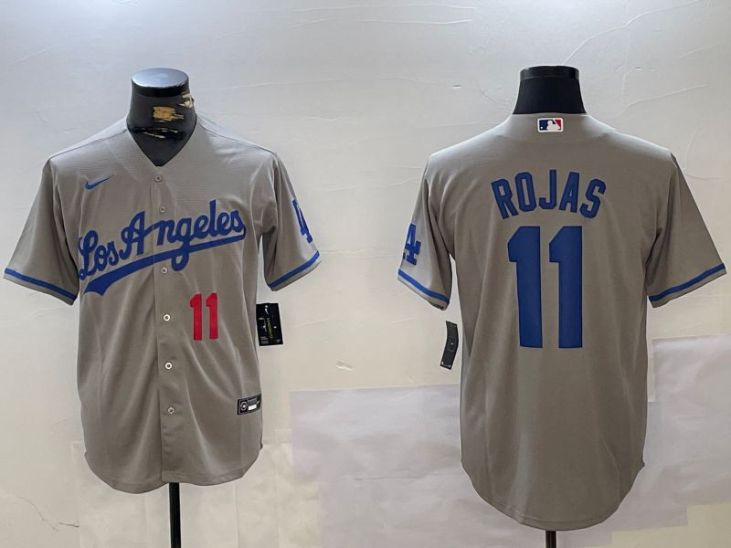 Men Los Angeles Dodgers #11 Rojas Grey Game 2024 Nike MLB Jersey style 10162